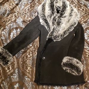 Wilsons Leather Pelle Studio Suede and Fur Coat